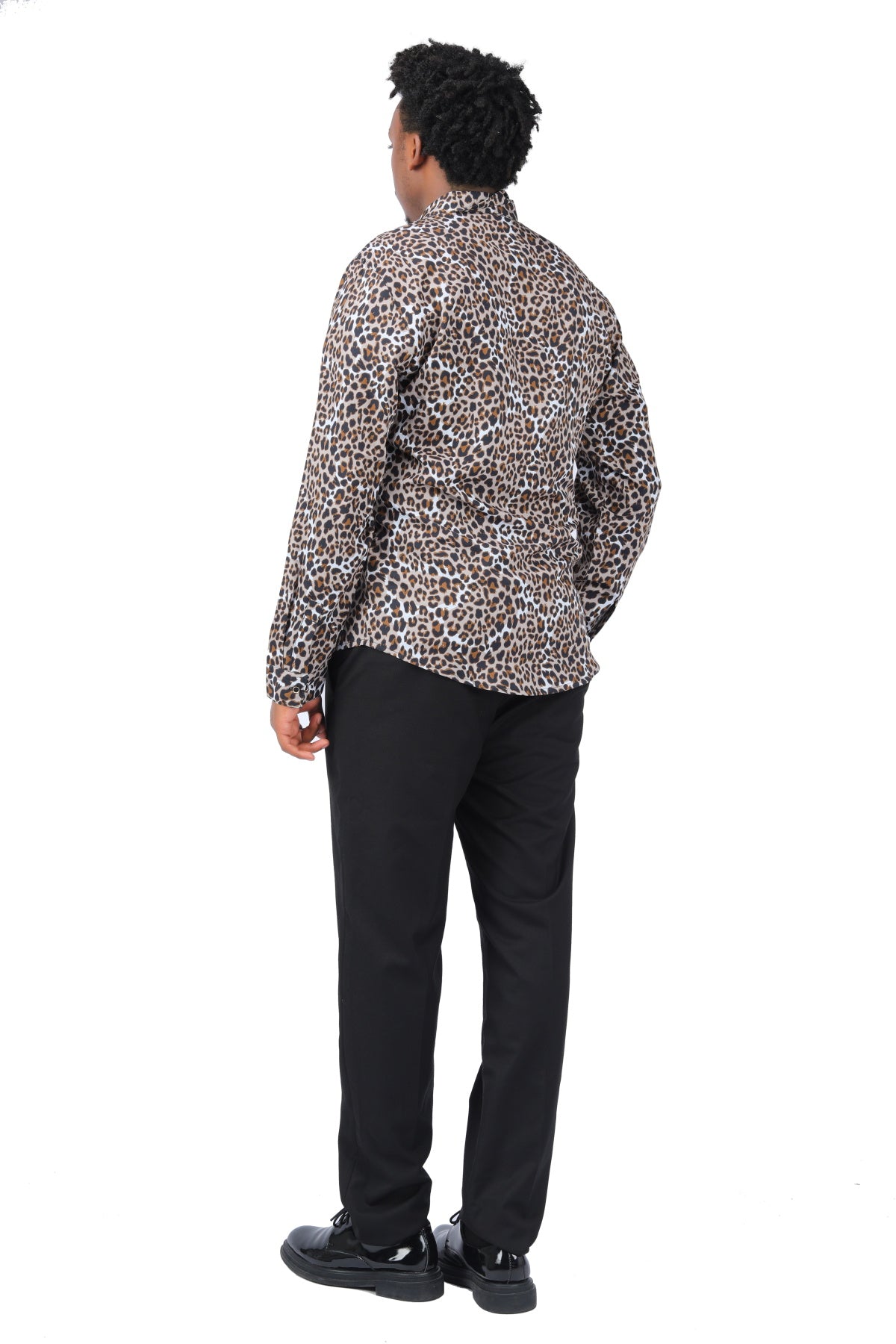 Regular Fit Leopard Style Shirt Coffee