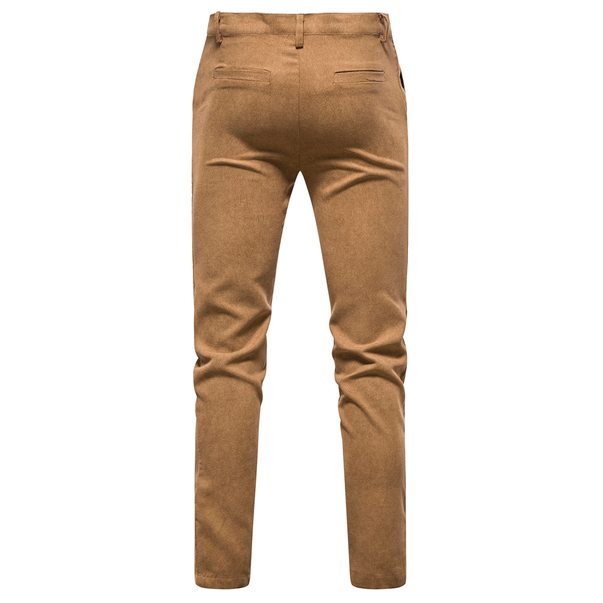 2-Piece Solid Color Two Button Single Breasted Corduroy Suit Khaki