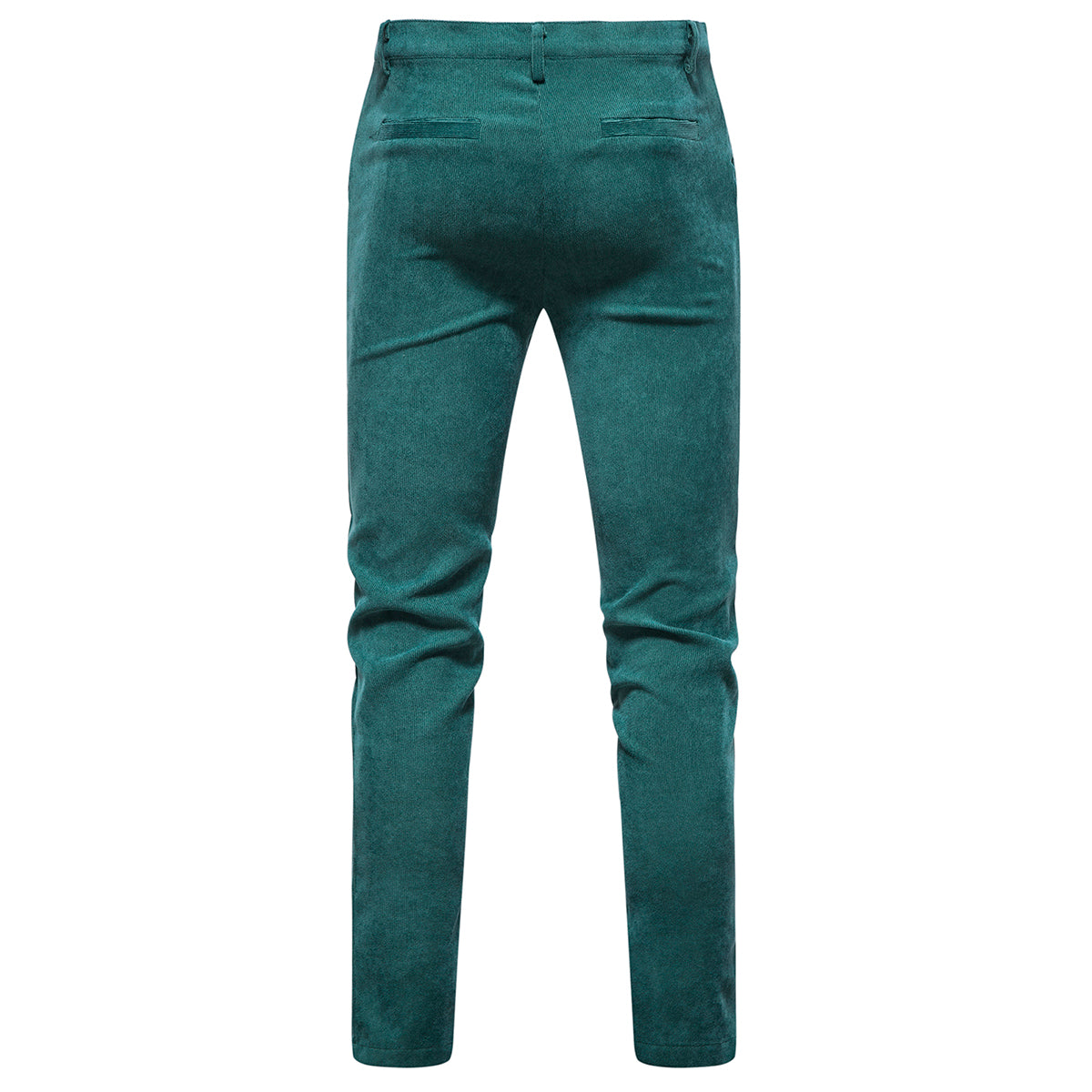 2-Piece Solid Color Two Button Single Breasted Corduroy Suit Green