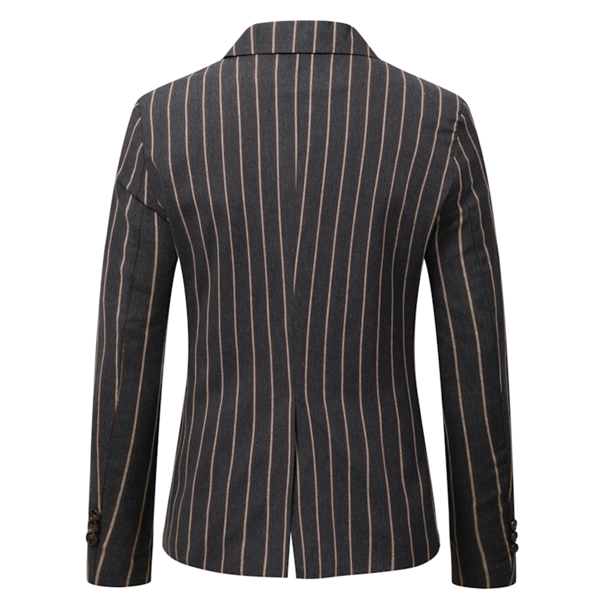 Men's Autumn Plaid Jacket One Button Casual Blazer Dark Grey