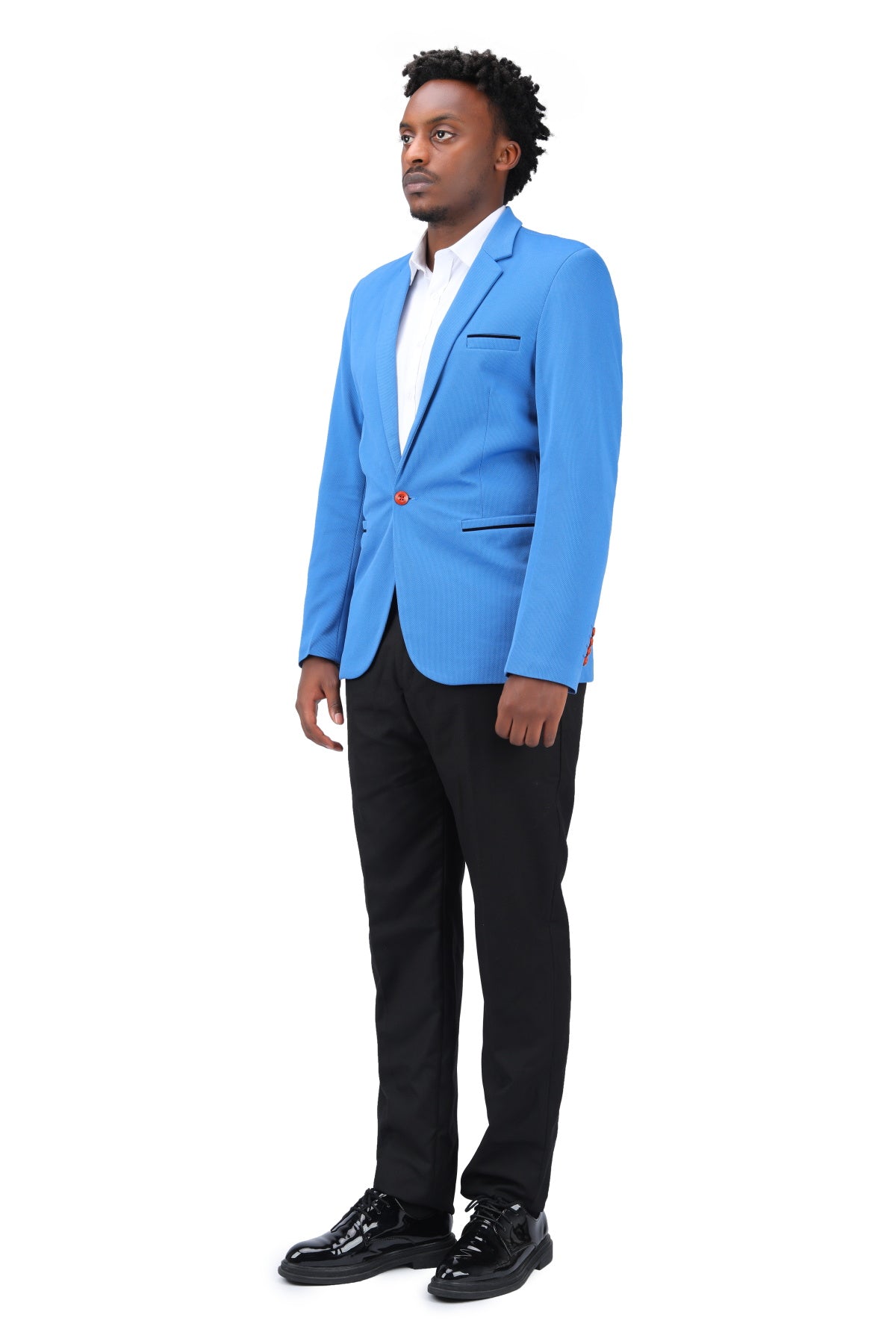 Men's Suit Jacket Slim Fit Coat Business Daily Blazer Sky Blue