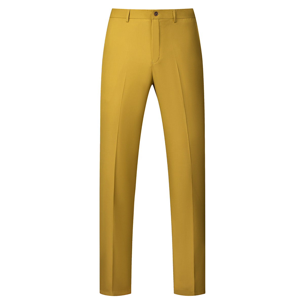 Men's Two-Button Back Slit Lapel Collar 3-Piece Suit Straw Yellow