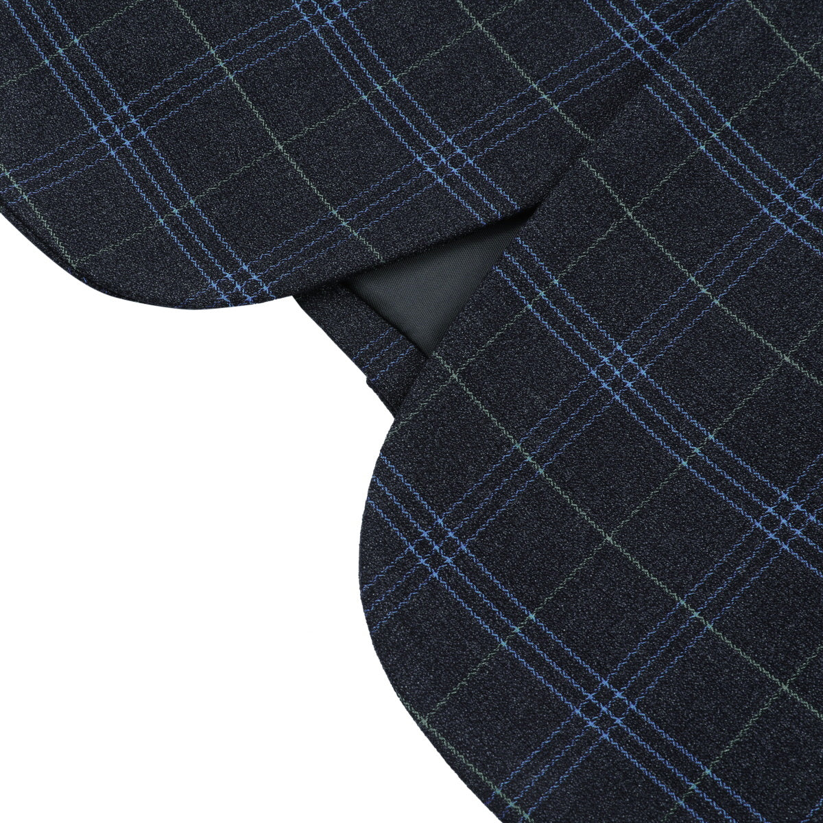 2-Piece Slim Fit Vintage Plaid Suit Black