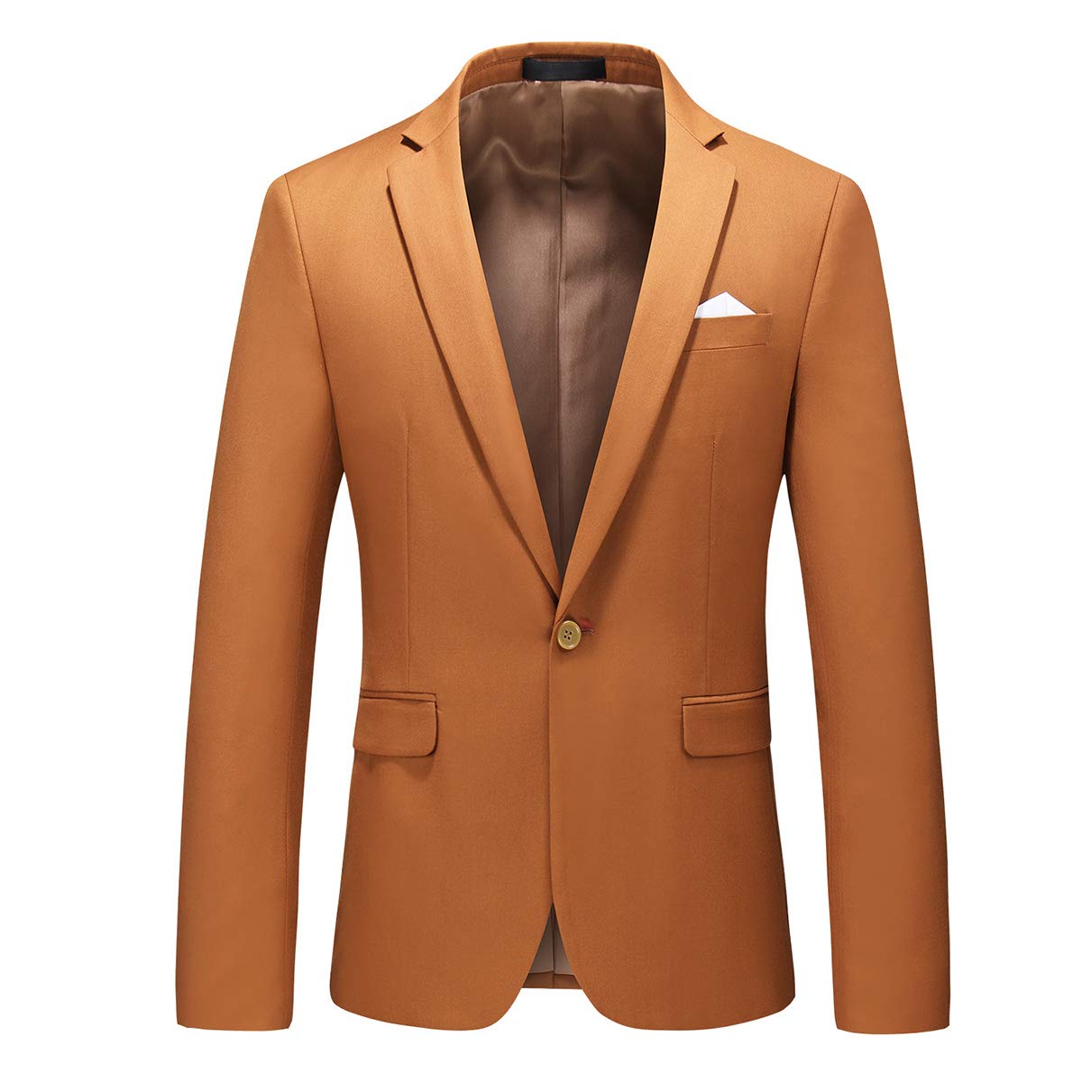 Mens 3 Piece Dress Suit Formal Casual Tux Vest Trousers Caramel