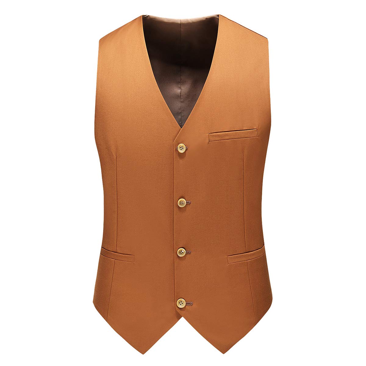Mens 3 Piece Dress Suit Formal Casual Tux Vest Trousers Caramel