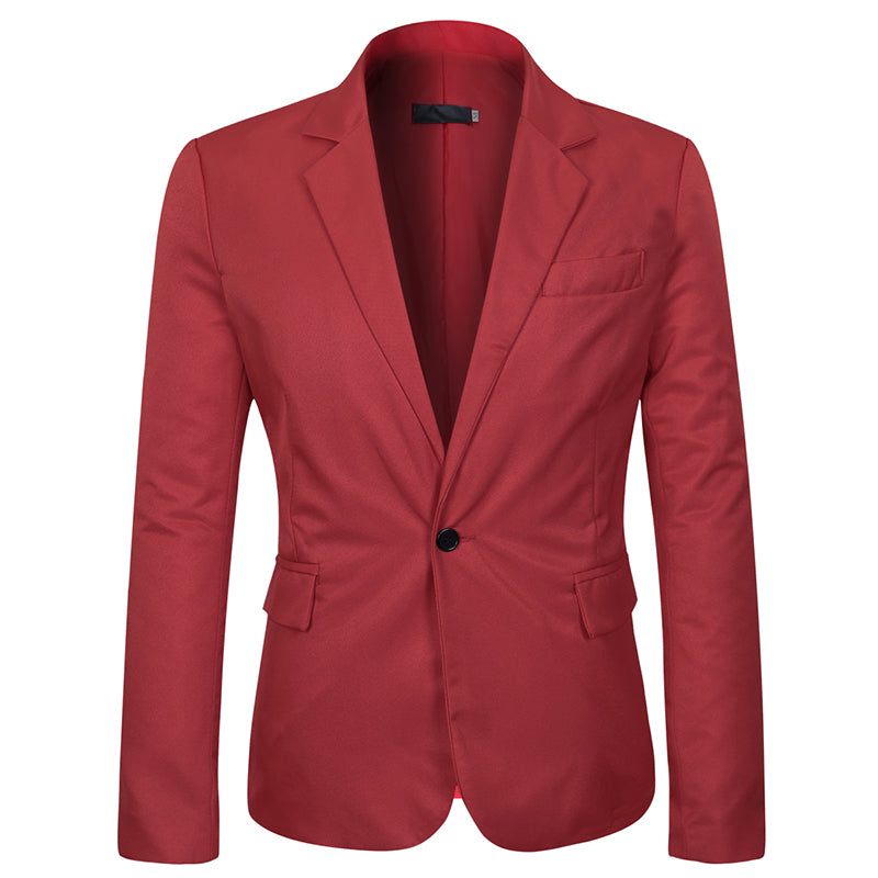 Men's Slim Fit Casual Blazer Jacket Red