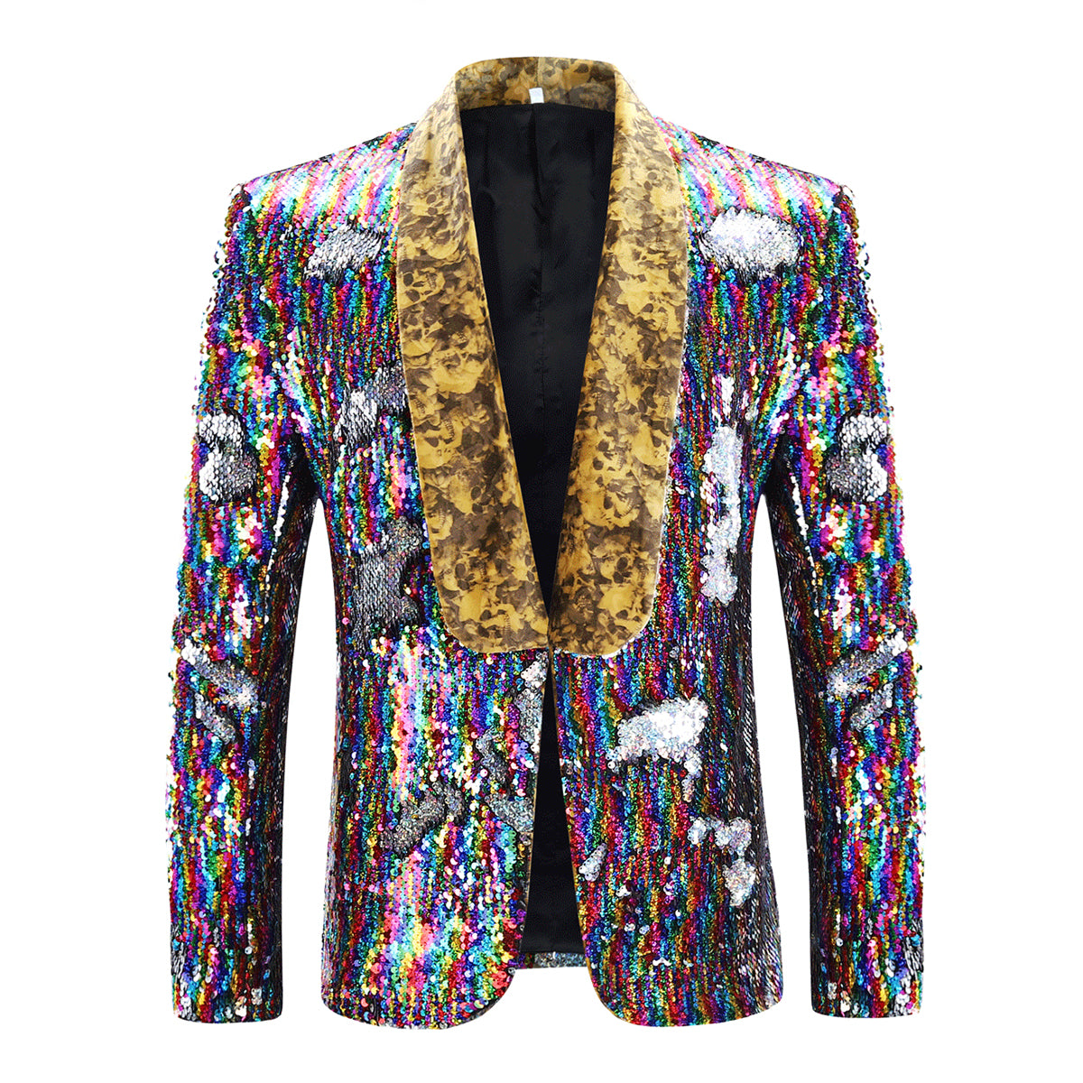 Slim Fit Motley Shiny Sequin Coat 2 Styles
