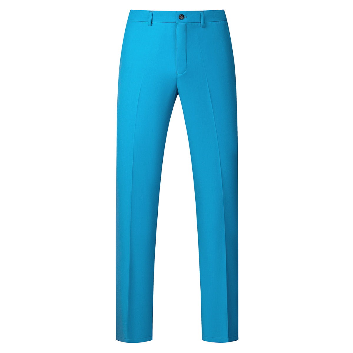 Men's Two-Button Back Slit Lapel Collar 3-Piece Suit Sea Blue