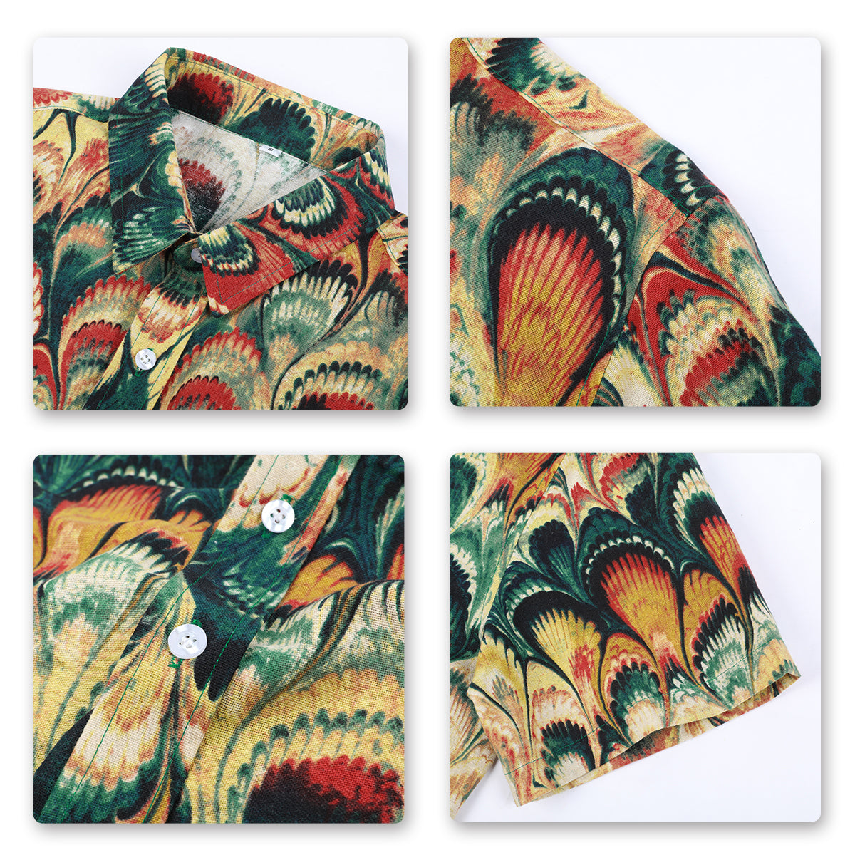 2-Piece Peacock Feather Print Style Summer Suit