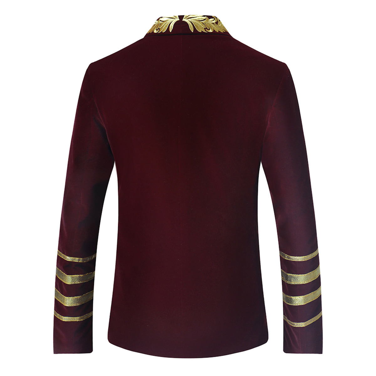 Dark Red Velveteen Blazer Embroidered Blazer