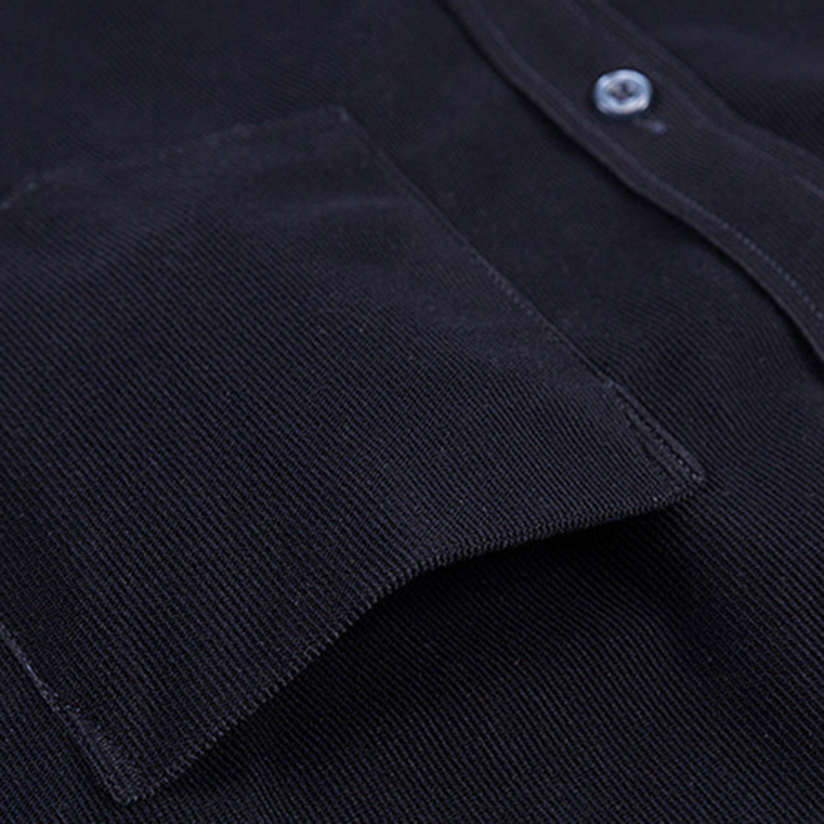 Men's Square Neck Solid Velvet Shirt Black