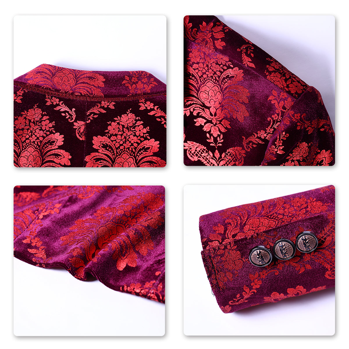 Modern Fit Floral Red Blazer