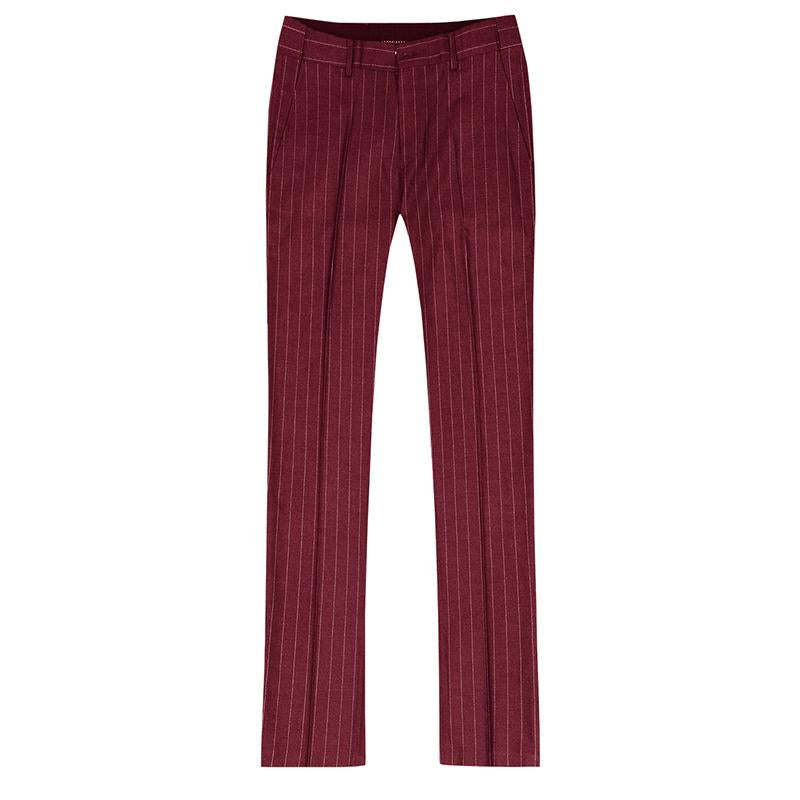 Three Piece Guards Red Suit Stripe Design Suit
