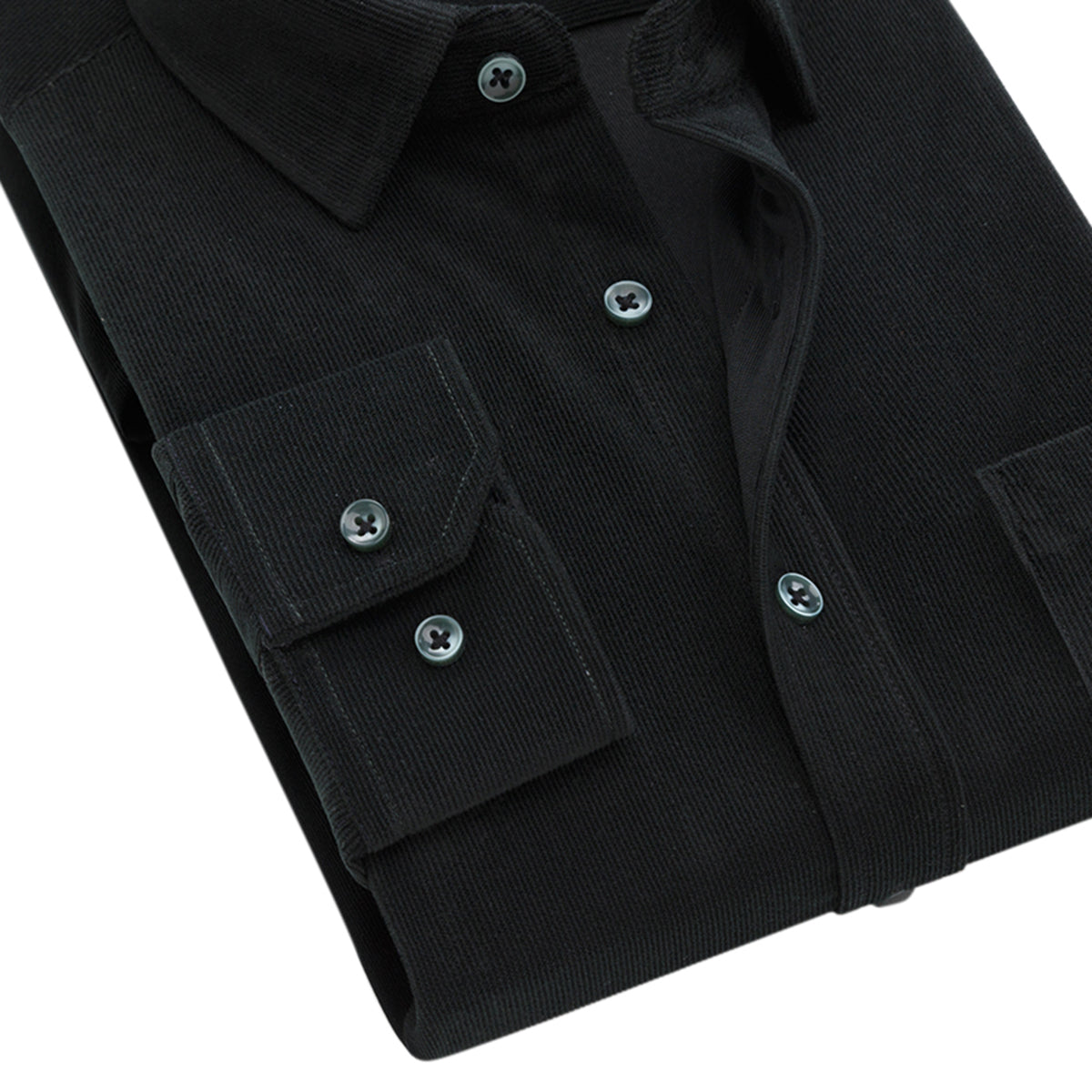 Men's Square Neck Solid Velvet Shirt Dark Green