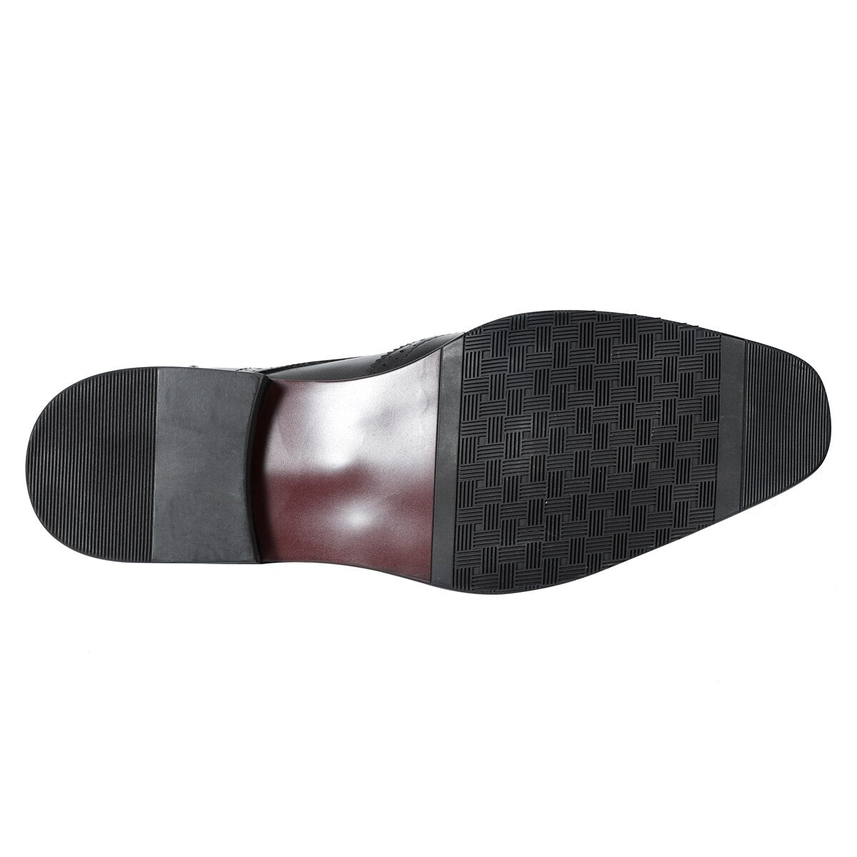 Men's Pointed Toe British Business Brogue Carved Leather Shoes Black