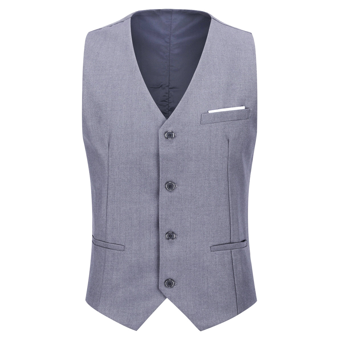 Slim Fit One Button Casual Light Grey 3-Piece Suit