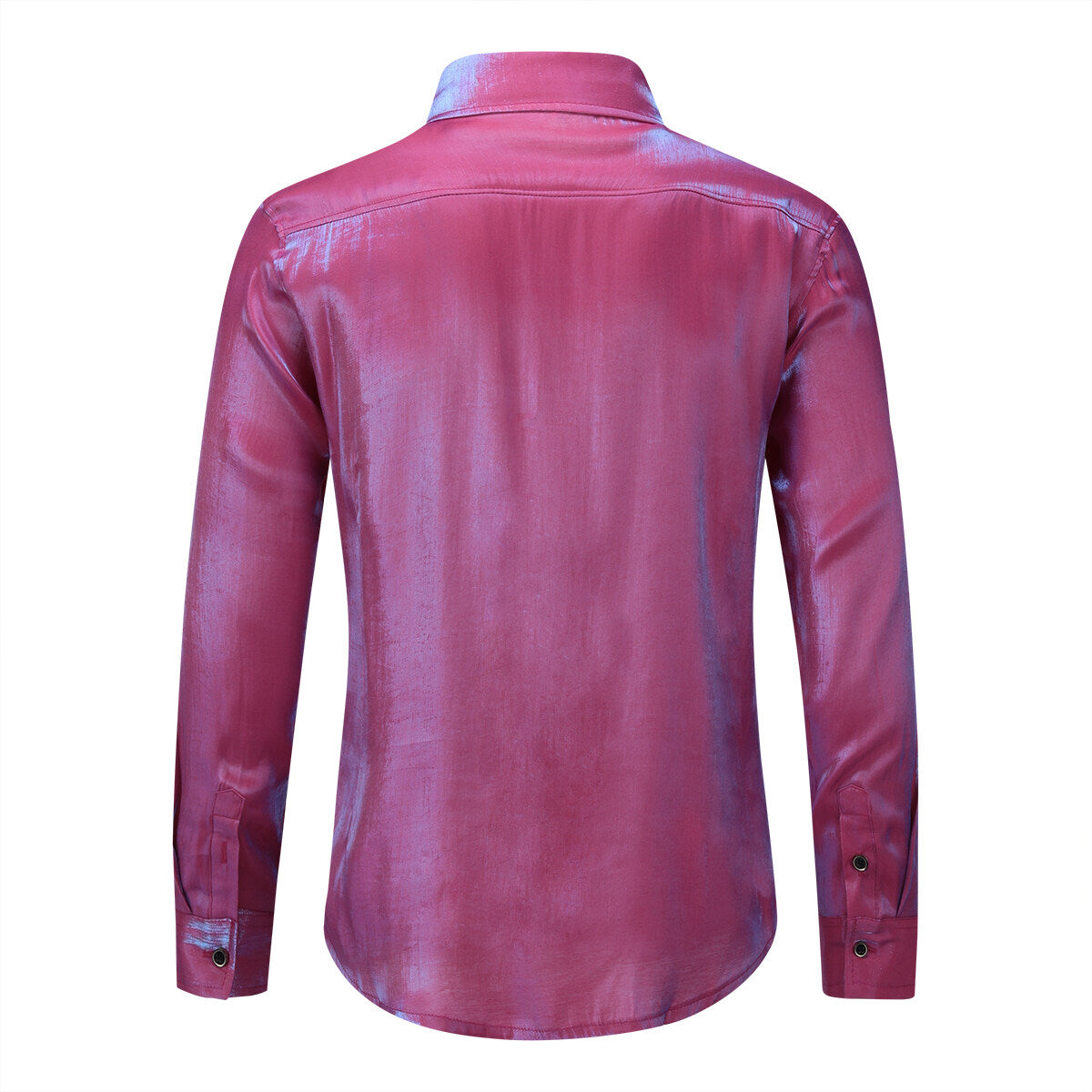 Men's Solid Color Silk Comfort Long Sleeve Shirt Red