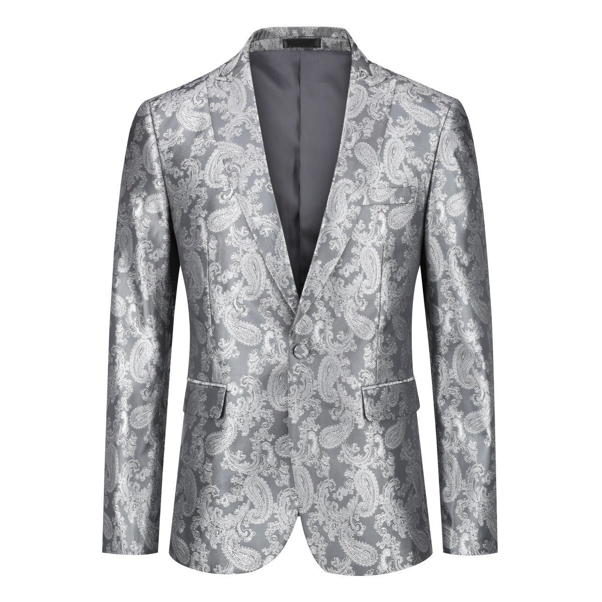 Men's Palace Dark Pattern One Button Blazer Grey