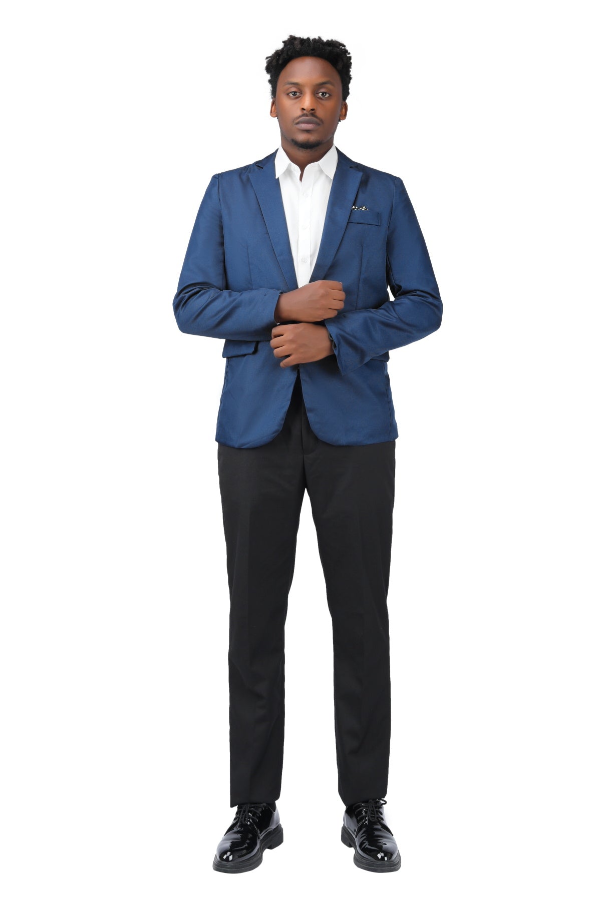 Men's Casual Suit Jacket Slim Fit Lightweight Blazer Coat Blue