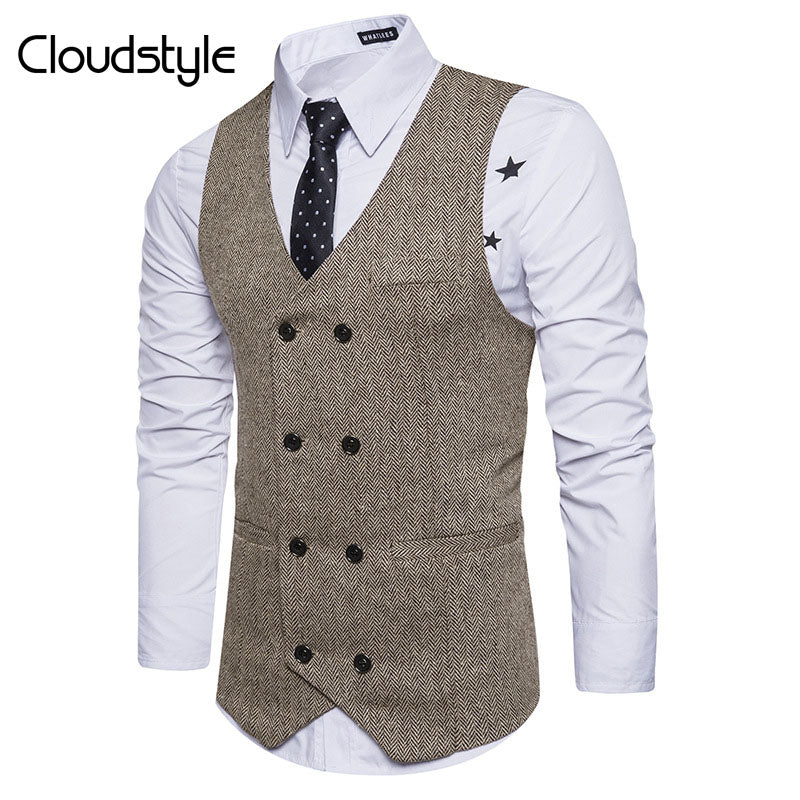 Slim Fit Comfortable Khaki Retro Vest