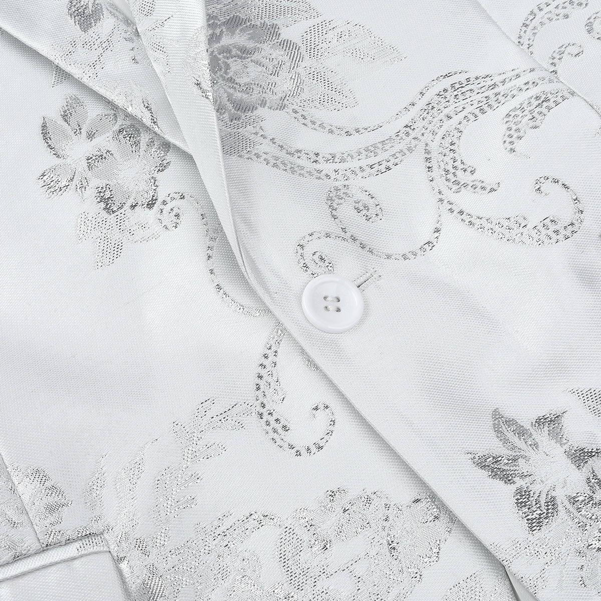 Men's Floral Suit Jacket Printed Blazer White