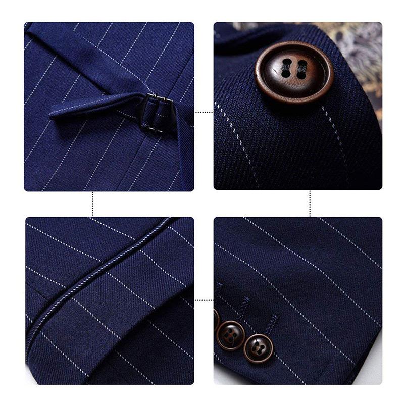 Three Piece Nagaro Blue Suit Stripe Design Suit