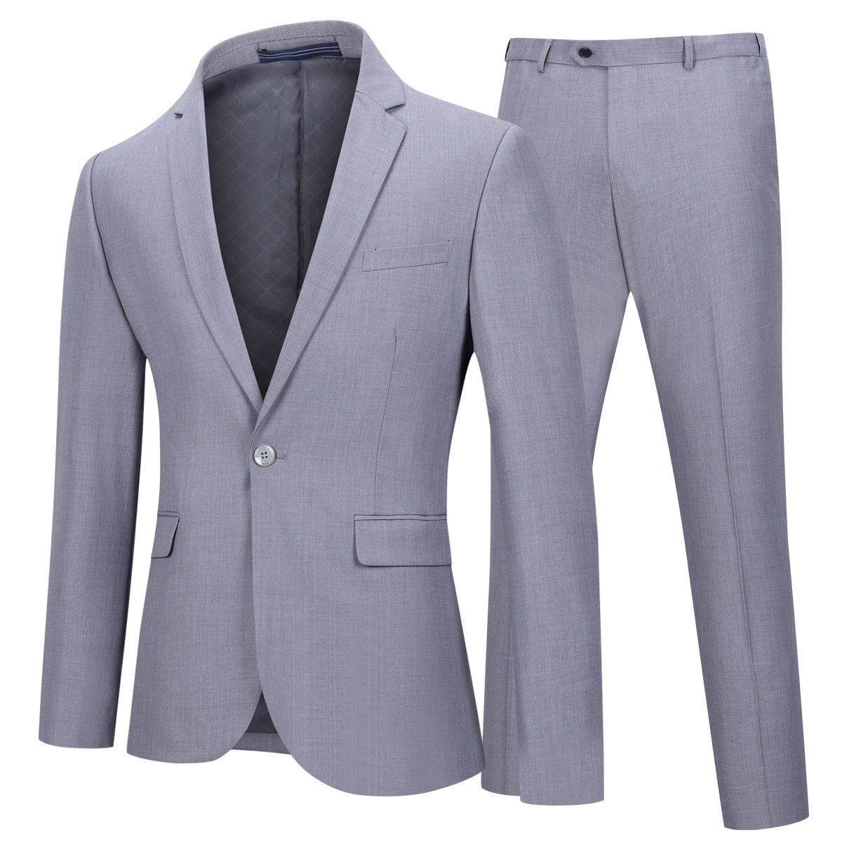 Two Piece LightGrey Suit One Button Suit