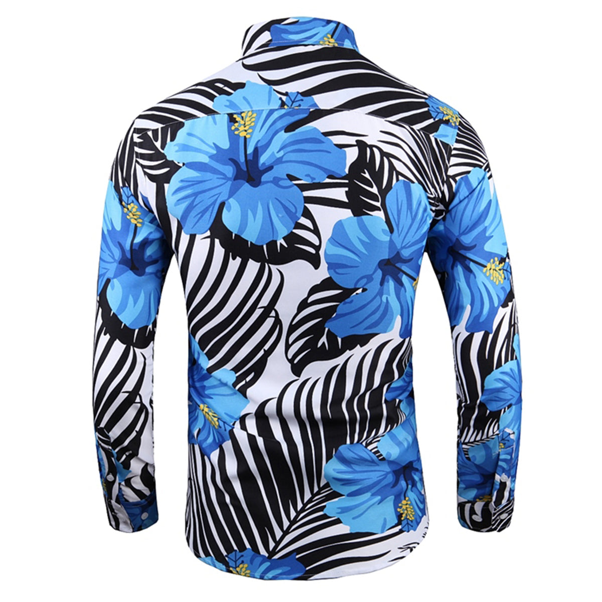 Slim Fit Long-Sleeve Shirt Blue Flower