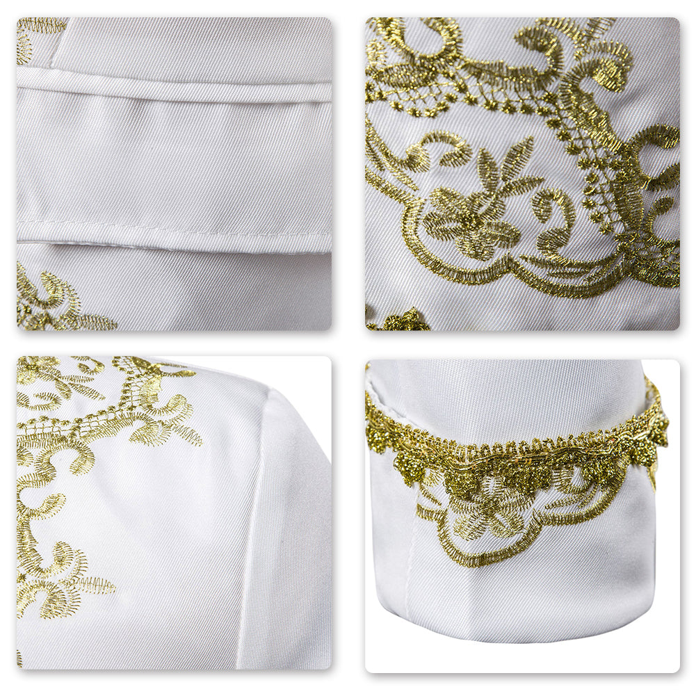 Slim Fit Embroidery White Show Gown