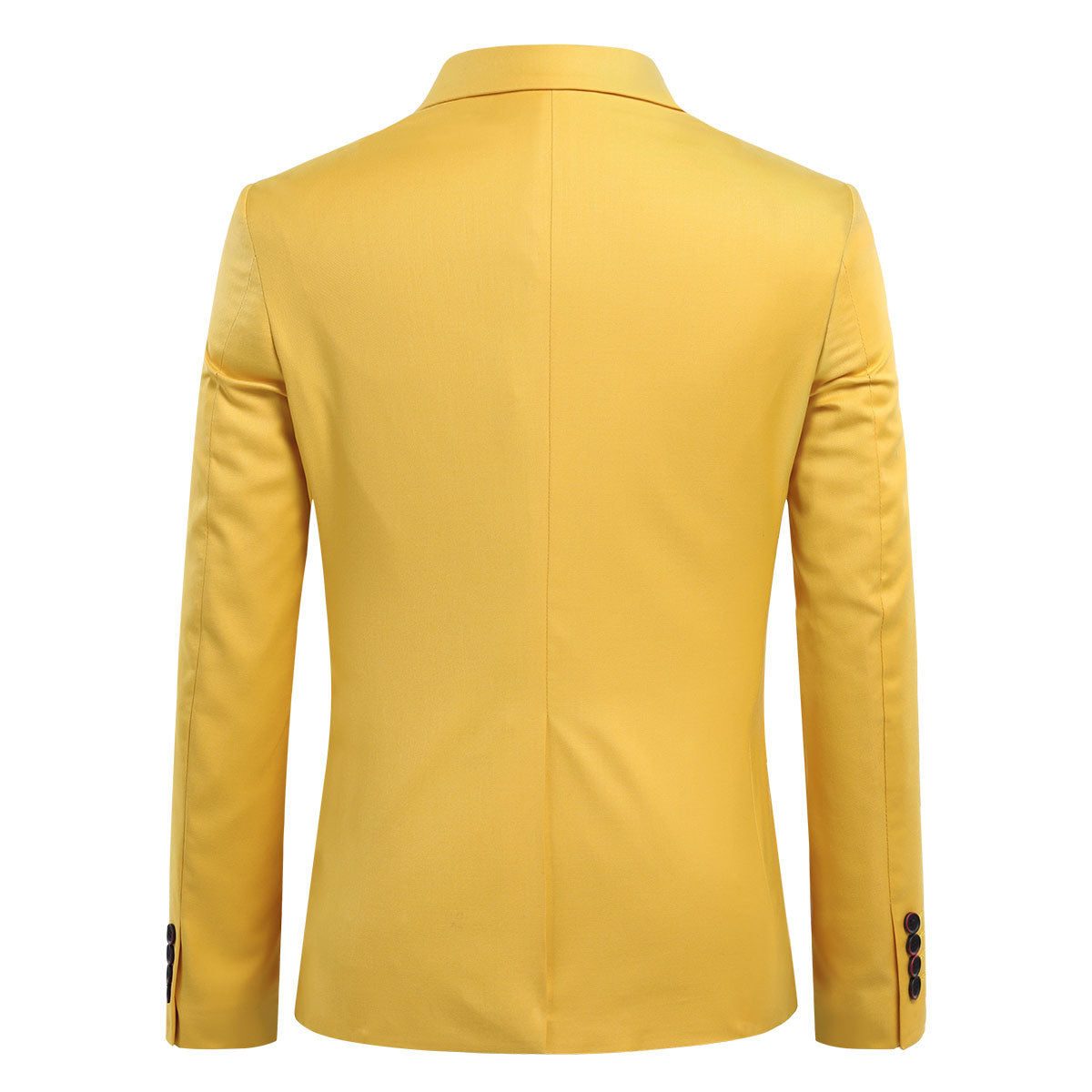 Mens Solid Color One Button Single Breasted Blazer Yellow