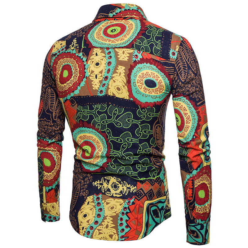 Slim Fit Printed Button Down Shirt