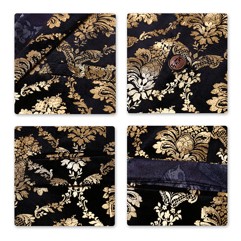 Modern Fit Floral Gold Blazer
