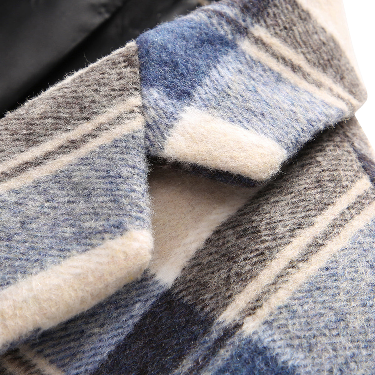 Men's Autumn Jacket Plaid Two Buttons Casual Blazer Blue