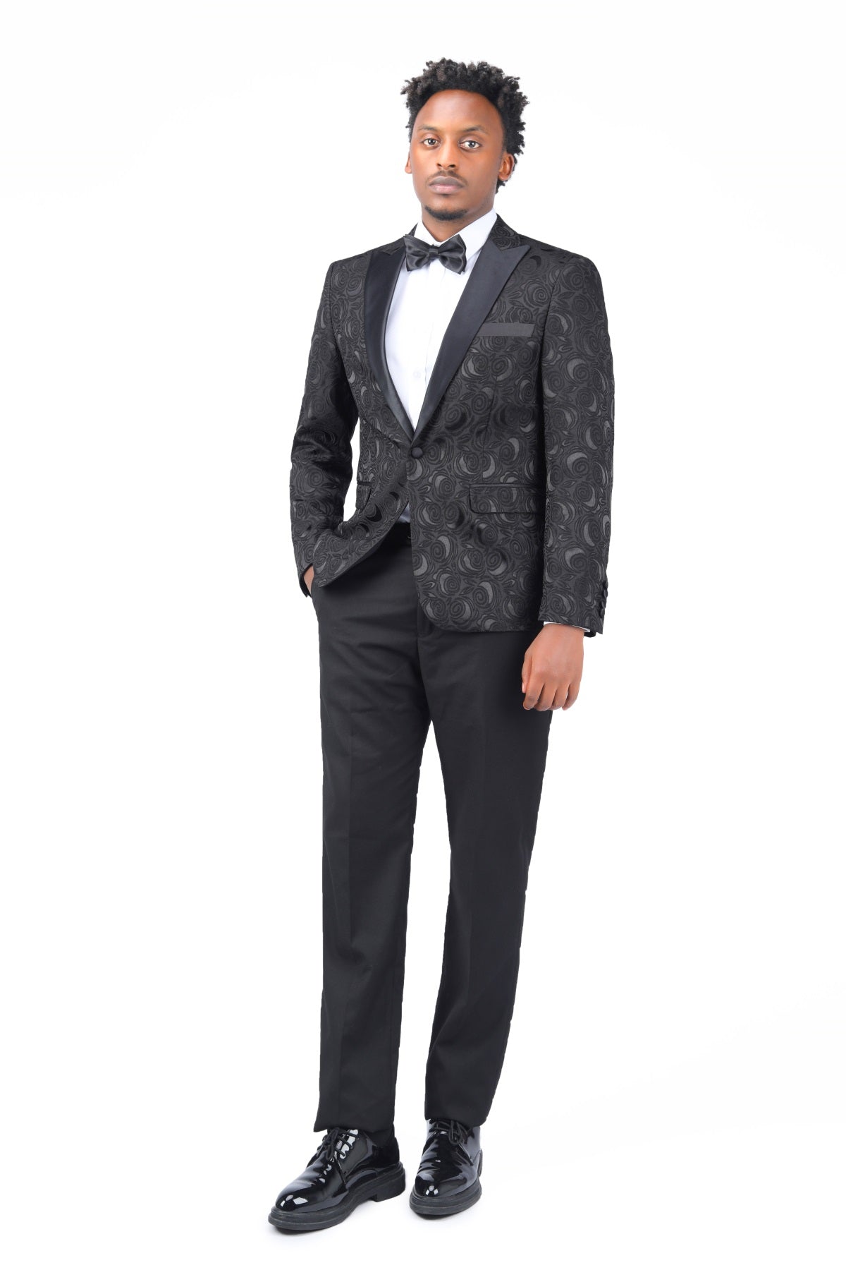 2-Piece Printed Suits Dark Pattern Black