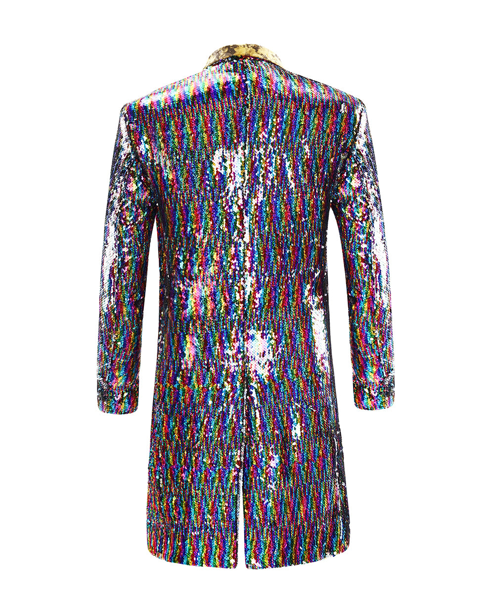 Slim Fit Motley Shiny Sequin Coat 2 Styles