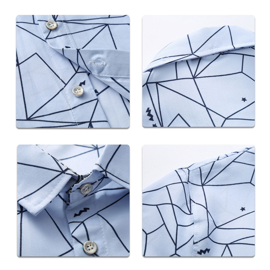 Slim Fit Cool Broken Line Shirt Blue