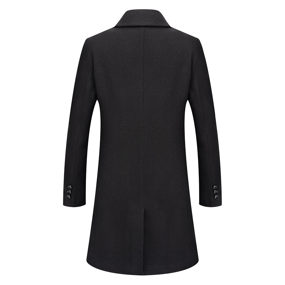 Mens Solid Color Casual Coat Black