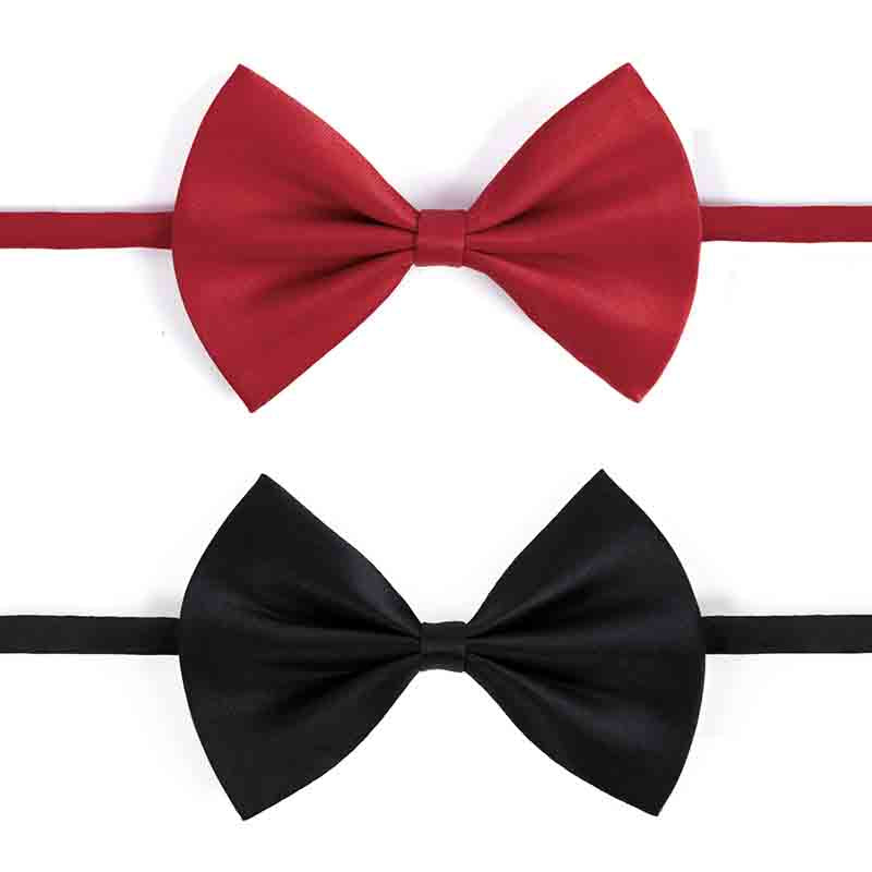 Slim Fit Dress Shirt Black with 2 bow ties