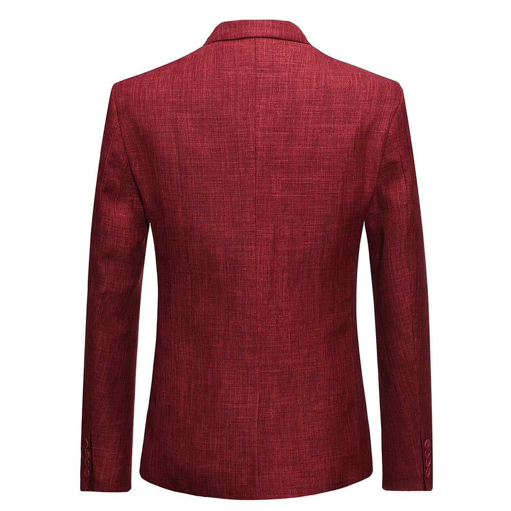 Mens 3 Piece Linen Suit Set Blazer Jacket Tux Vest Suit Pants