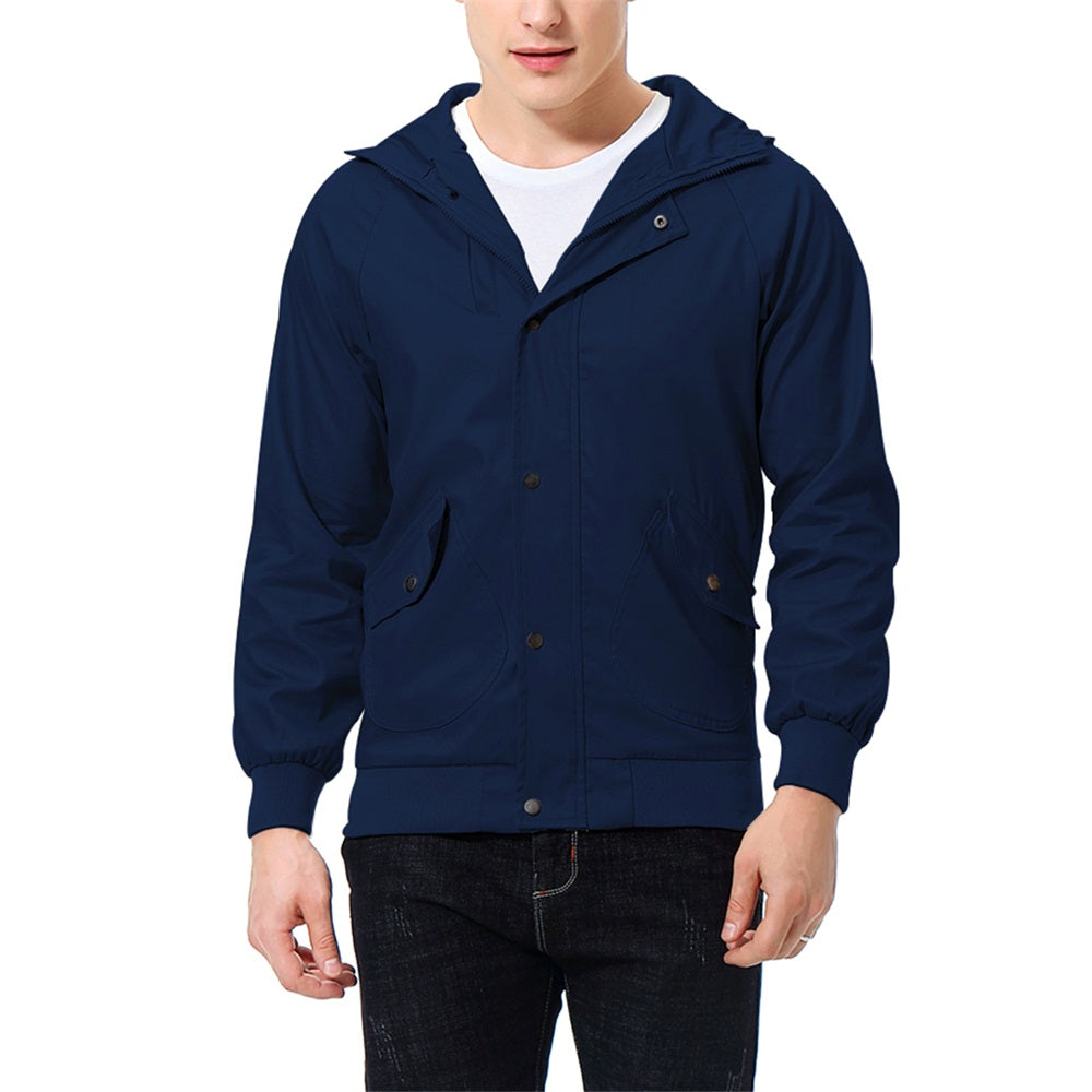 Mens Casual Hoodie Windbreaker Jackets Outdoors Coat