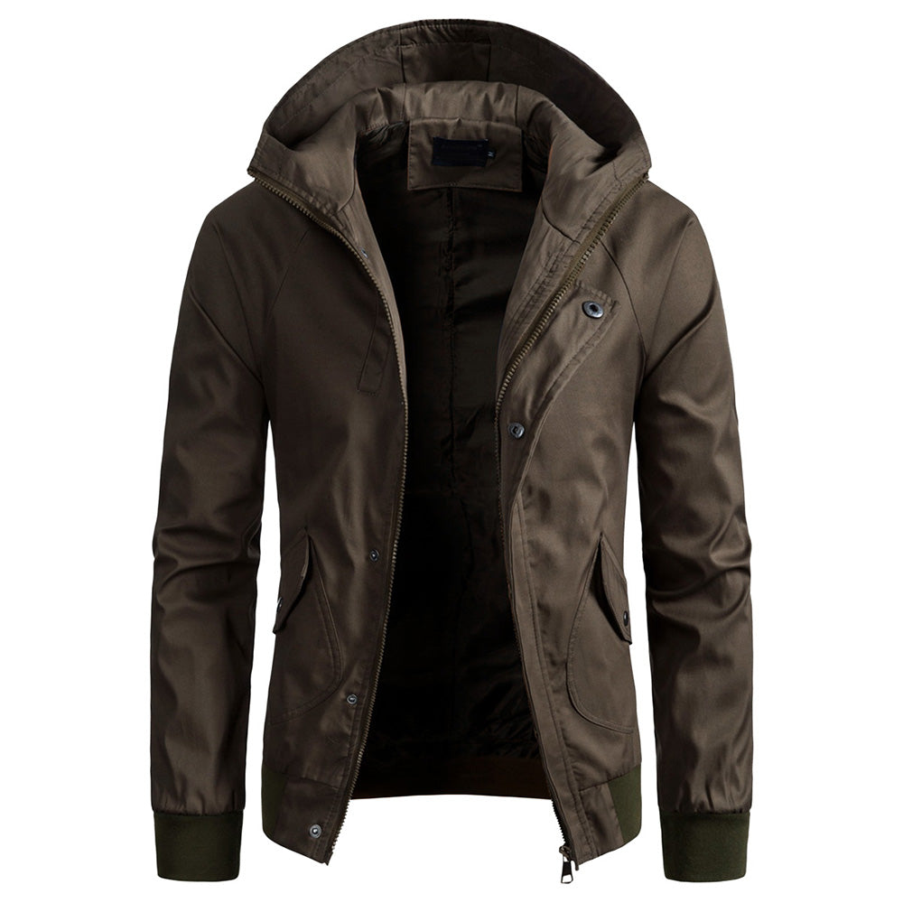Mens Casual Hoodie Windbreaker Jackets Outdoors Coat