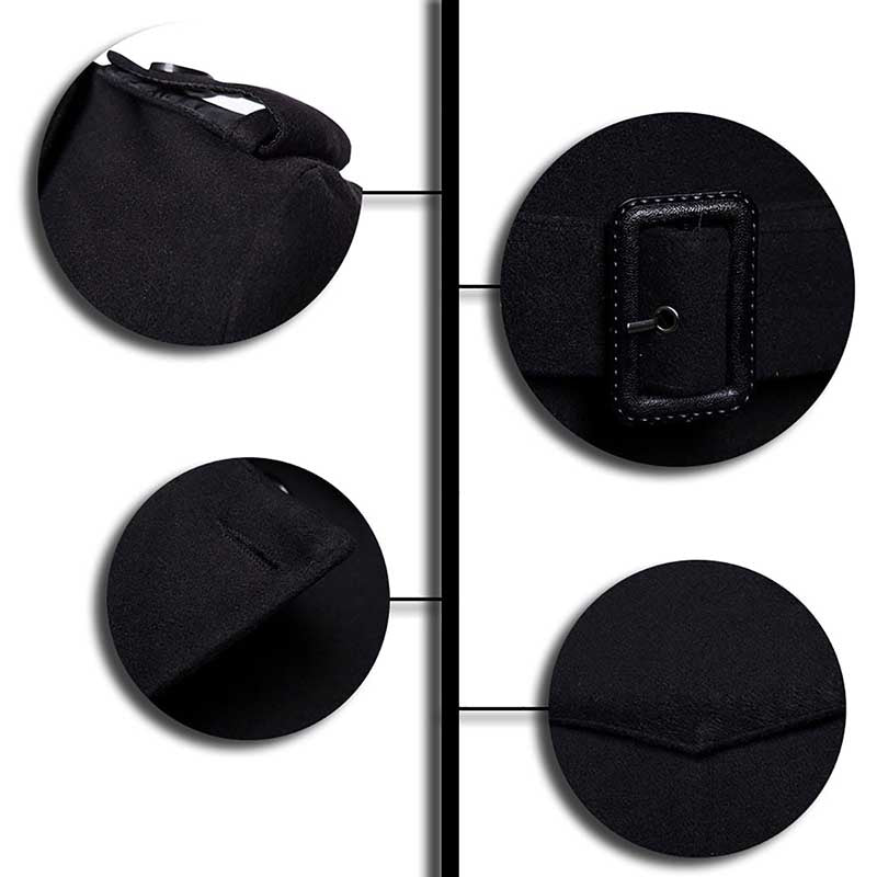 Men's Regular Fit Winter Overcoat Long Wool Coat with Belt