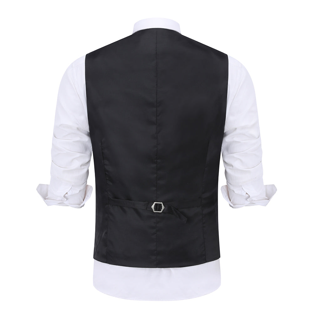 Single Breasted Slim Fit Printed Vest Waistcoat Red