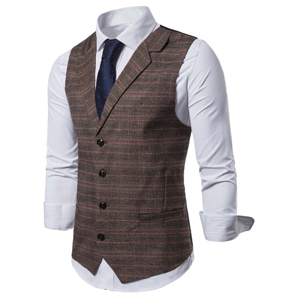 Slim Fit Comfortable Brown Casual Vest