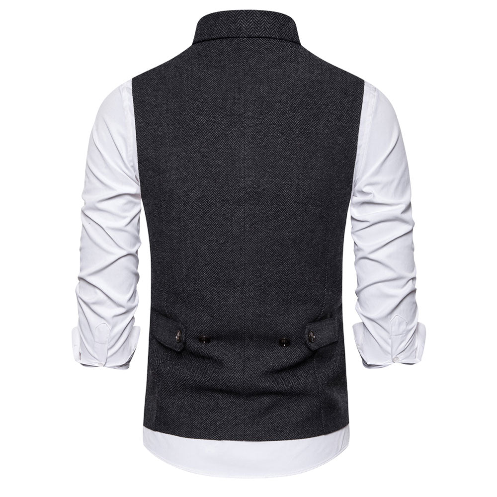 Slim Fit Casual Double Breasted Vest DimGrey