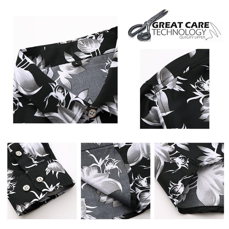 Men's Regular Fit Printed Casual Shirt Floral Shirts