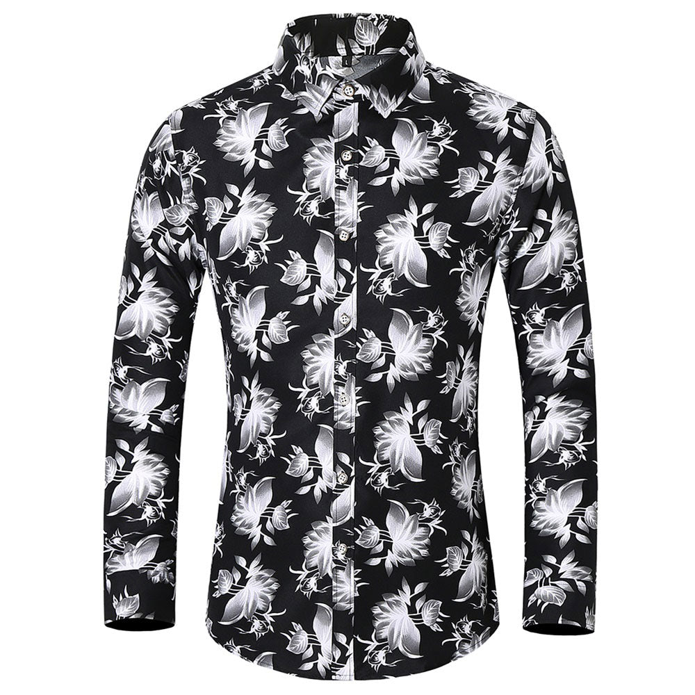 Men's Regular Fit Printed Casual Shirt Floral Shirts