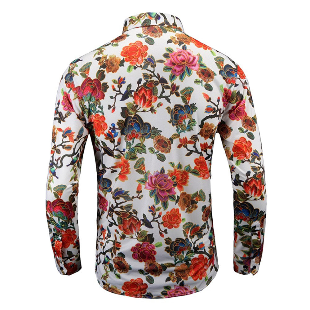 Men's Regular Fit Printed Casual Shirt Floral Shirts