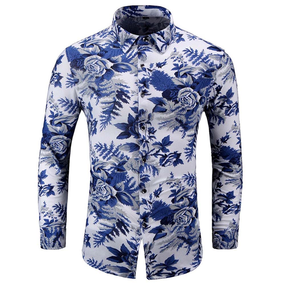 Men's Regular Fit Printed Casual Shirt Floral Shirts