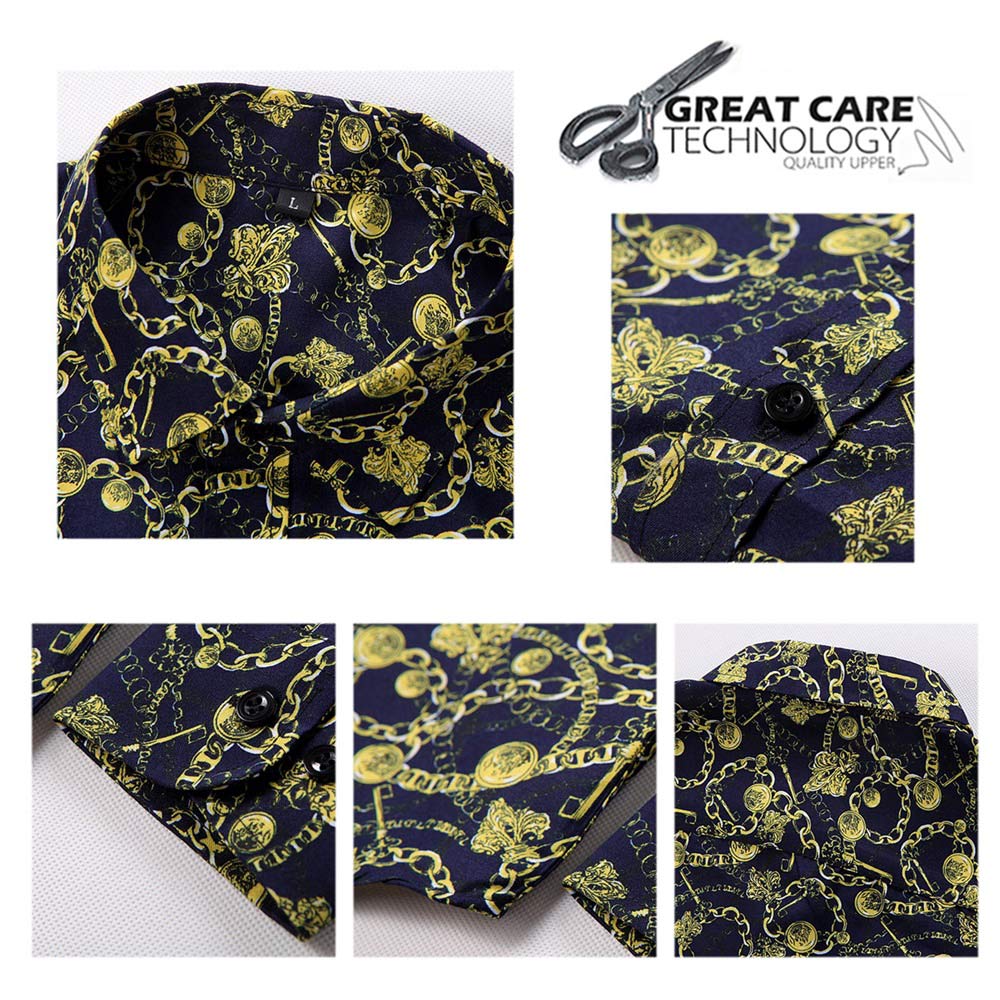 Men's Regular Fit Printed Casual Shirt Floral Shirts